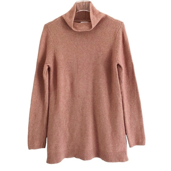 J Jill Funnel Neck Pullover Sweater Dusty Rose Size Medium - Picture 1 of 10
